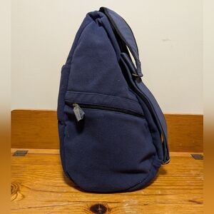 L.L.Bean AmeriBag Healthy Back Bag Fleece Sling Backpack Blue